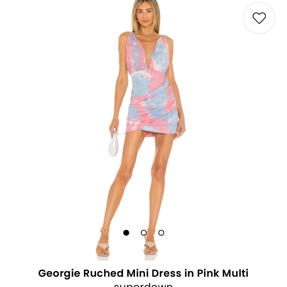 SUPERDOWN Georgie Ruched Mini Dress in Pink Multi
 from Revolve